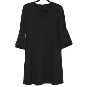 Lafayette 148 NY Women's Holly Punto Milano Ponte Knit Bell Sleeve Dress XS Gray